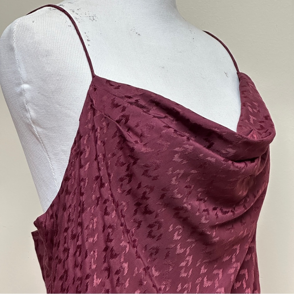 BANANA REPUBLIC JACQUARD SLIP DRESS SIZE XL NWT - Dark Cherry - Picture 5 of 11